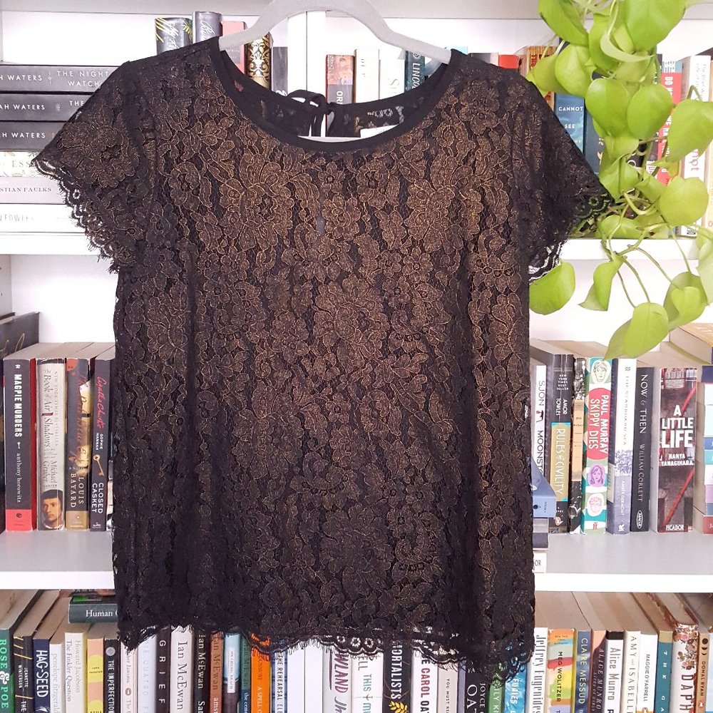 Joie Marella metallic lace top